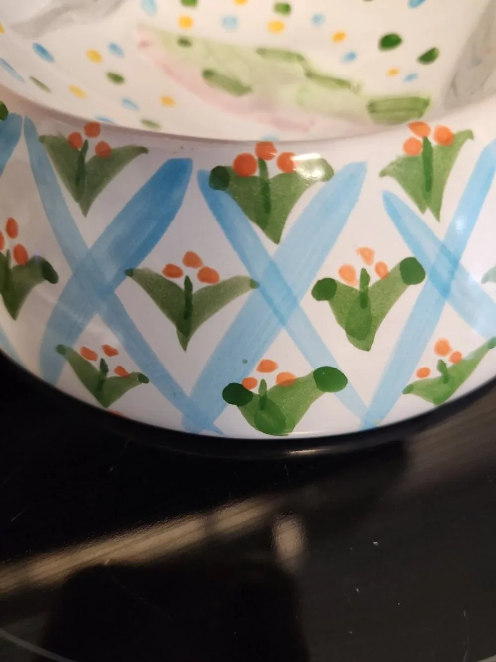 Vintage Hand Painted Cat Clay Pottery Cat Food Bowl 7
